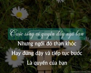 Cuộc sống có quyền đẩy ngã bạn nhưng ngồi đó than khóc hay đứng dậy và tiếp tục là quyền của bạn