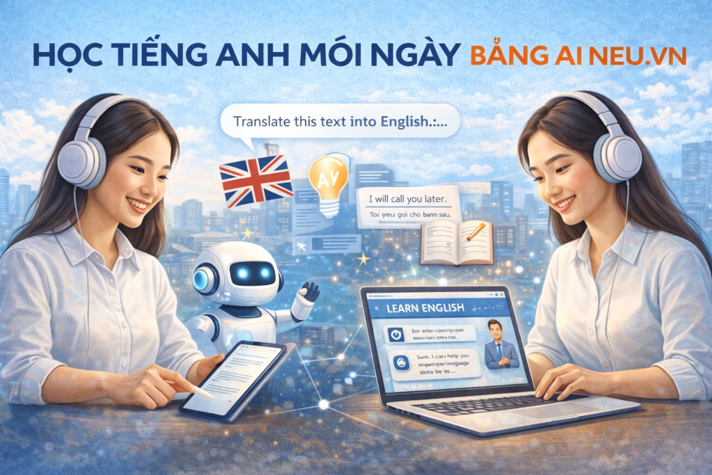 Học tiếng anh mỗi ngày bằng AI NEU.vn